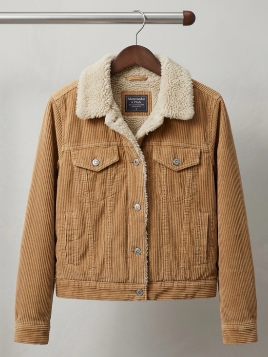Abercrombie & Fitch Jackets & Blazers - Y2K vintage Abercrombie S Corduroy fall Sherpa trucker Jacket coat in Camel